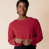 Organic Cotton Long Sleeve Rib Knit Crop Top & Nursing Cover