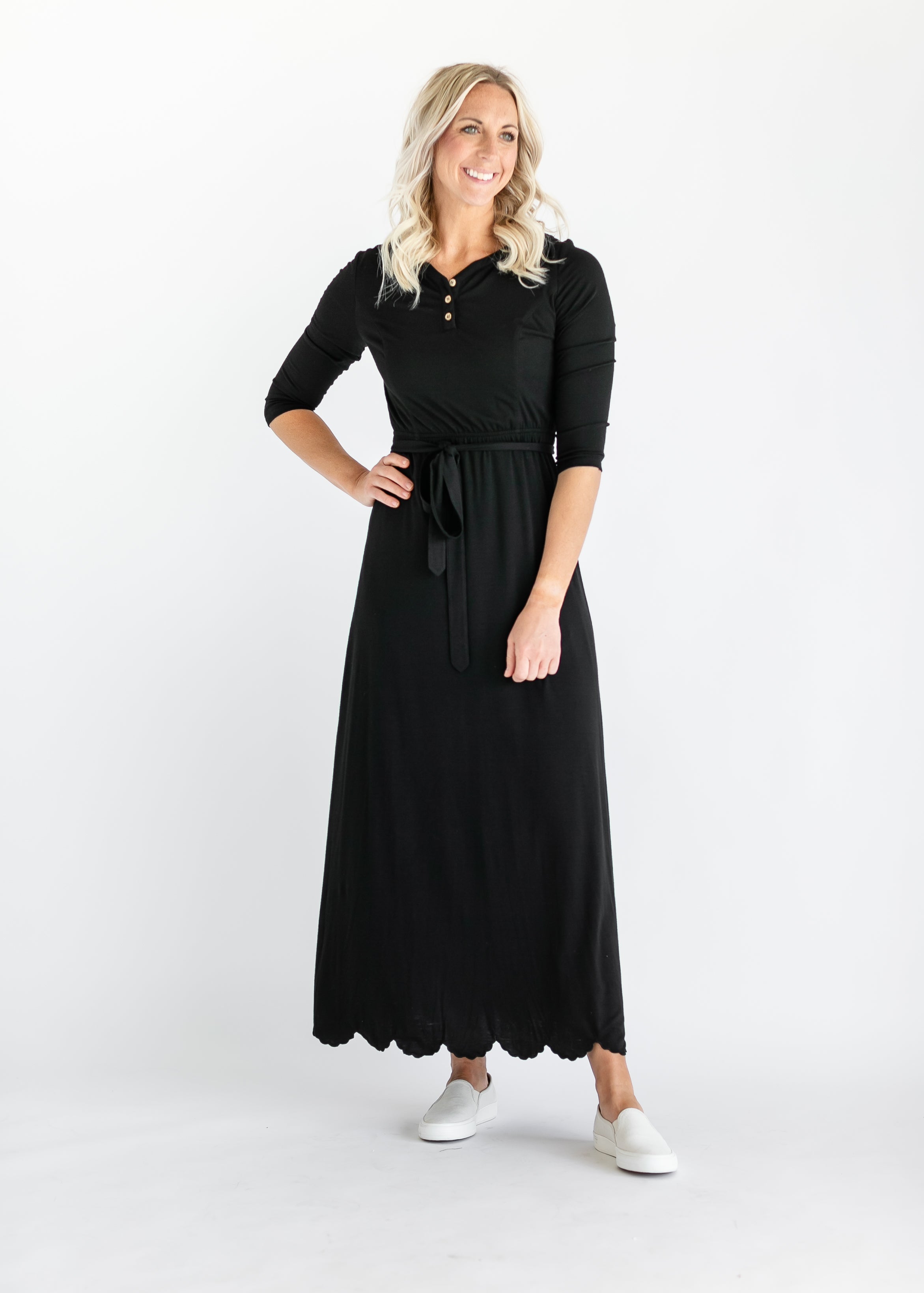 Lydia Button Front Maxi Dress Milk & Baby