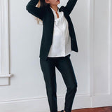 Slim Leg Maternity Work Pants in Black