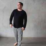 B&W Everyday Check | Mens Bamboo Jogger | Milk & Baby 