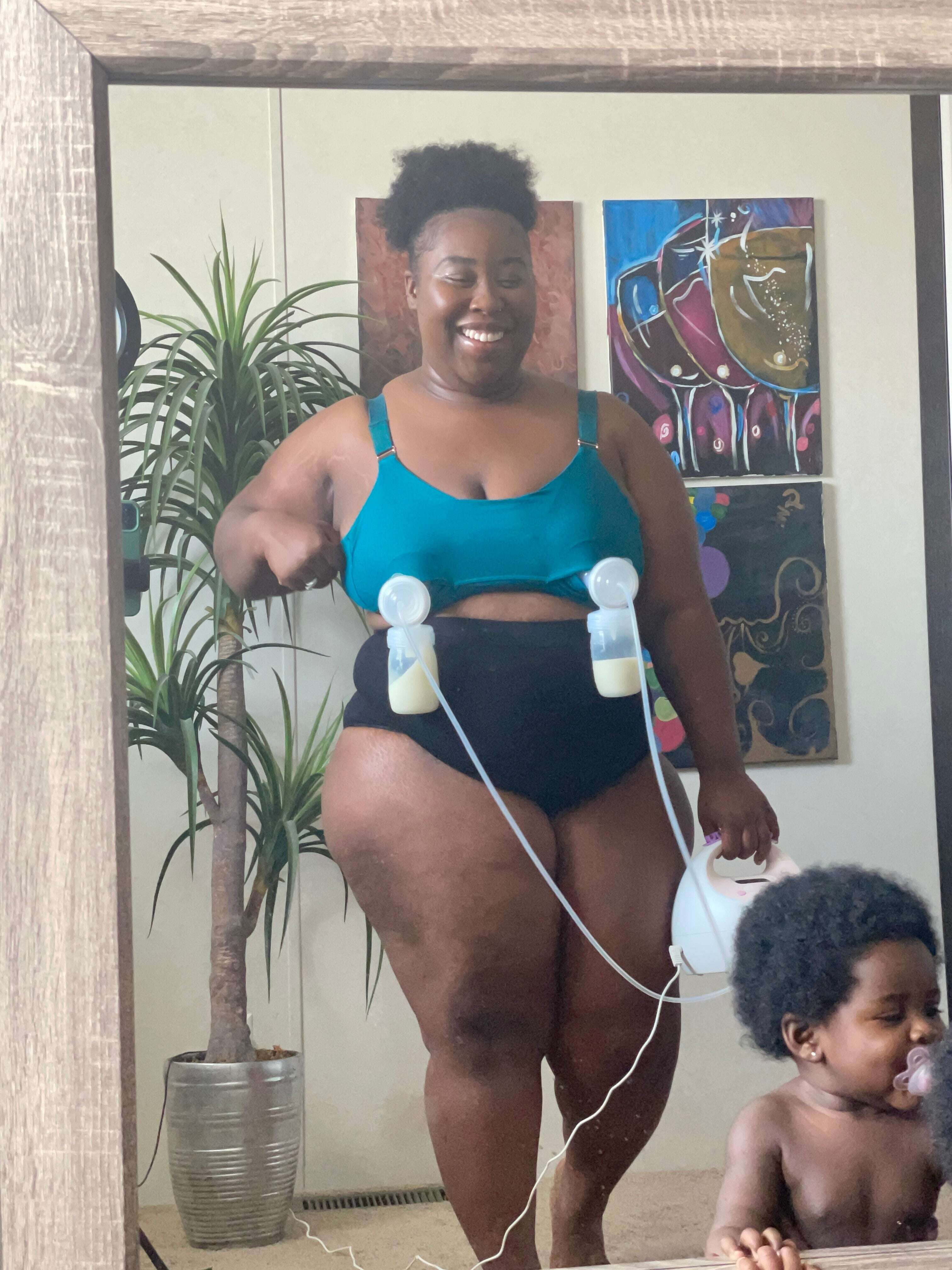 Journey Hands Free Affirmation Pumping Bra | Deep Teal Milk & Baby