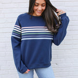 Six Stripe Invisible Zip Breastfeeding Sweatshirt