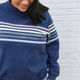 Six Stripe Invisible Zip Breastfeeding Sweatshirt