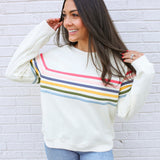 Six Stripe Invisible Zip Breastfeeding Sweatshirt