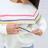 Six Stripe Invisible Zip Breastfeeding Sweatshirt