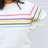 Six Stripe Invisible Zip Breastfeeding Sweatshirt