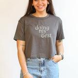 Cropped Embroidered Nursing Friendly Tee