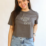 Cropped Embroidered Nursing Friendly Tee