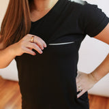 Invisible Zipper Midi Breastfeeding T-Shirt Dress