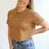 Cropped Embroidered Nursing Friendly Tee