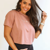 Cropped Embroidered Nursing Friendly Tee