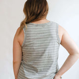 Stripe Invisible Zip Breastfeeding Tank Top Milk & Baby