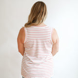 FINAL SALE - Stripe Invisible Zip Breastfeeding Tank Top