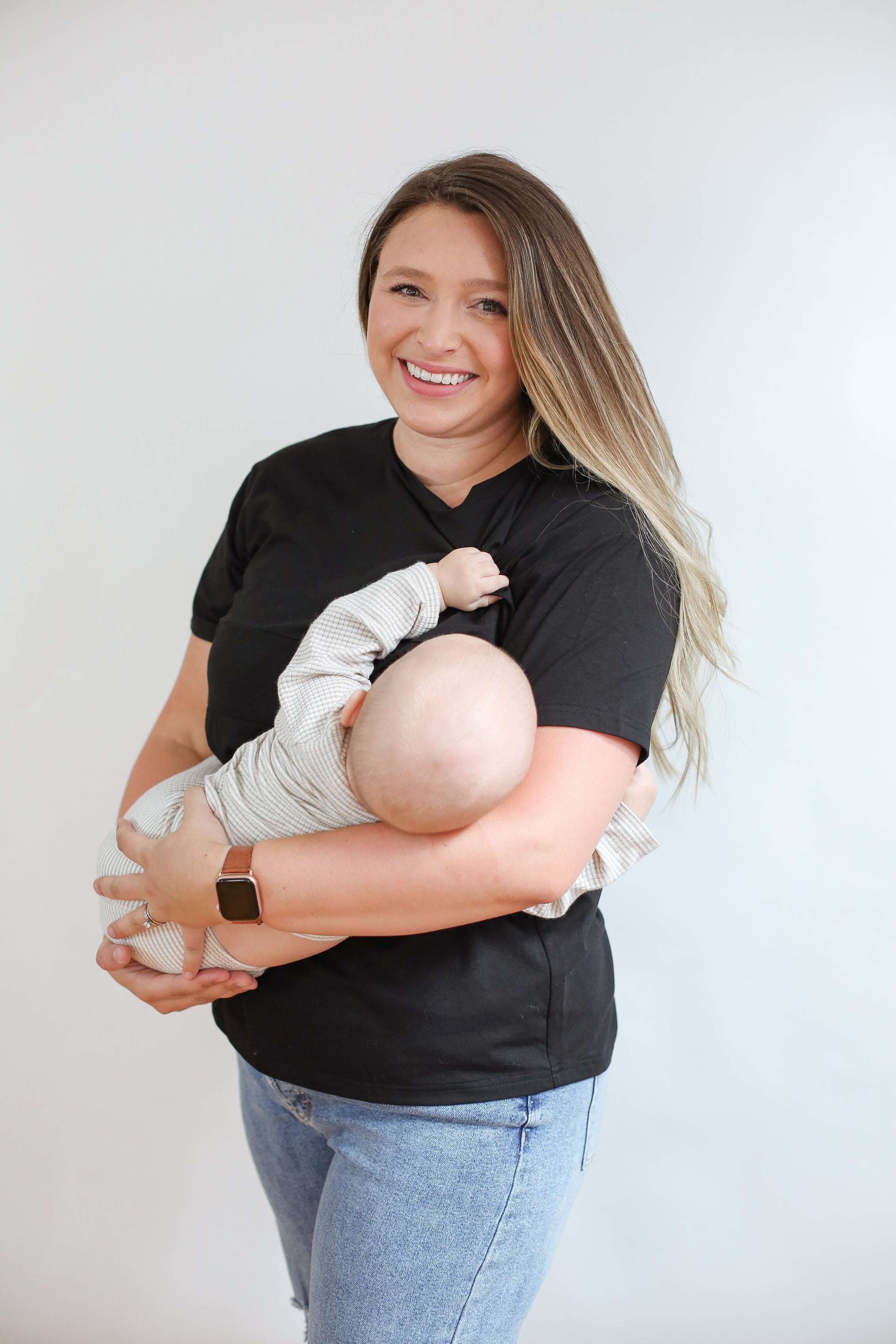 Full Zip Breastfeeding Tee Milk & Baby