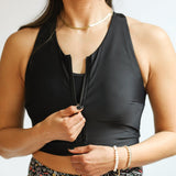 Crop Zip Up Breastfeeding Swimsuit Top