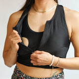 Crop Zip Up Breastfeeding Swimsuit Top