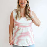 Stripe Invisible Zip Breastfeeding Tank Top Milk & Baby