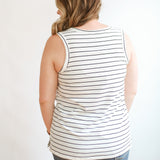 FINAL SALE - Stripe Invisible Zip Breastfeeding Tank Top