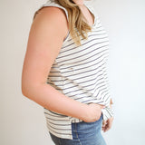 FINAL SALE - Stripe Invisible Zip Breastfeeding Tank Top