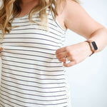 Stripe Invisible Zip Breastfeeding Tank Top Milk & Baby