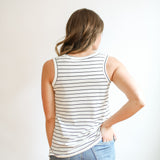 FINAL SALE - Stripe Invisible Zip Breastfeeding Tank Top