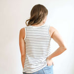 Stripe Invisible Zip Breastfeeding Tank Top Milk & Baby