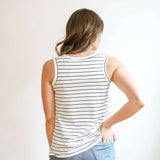 Stripe Invisible Zip Breastfeeding Tank Top Milk & Baby