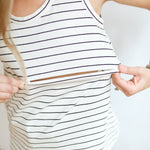 Stripe Invisible Zip Breastfeeding Tank Top - milk & baby