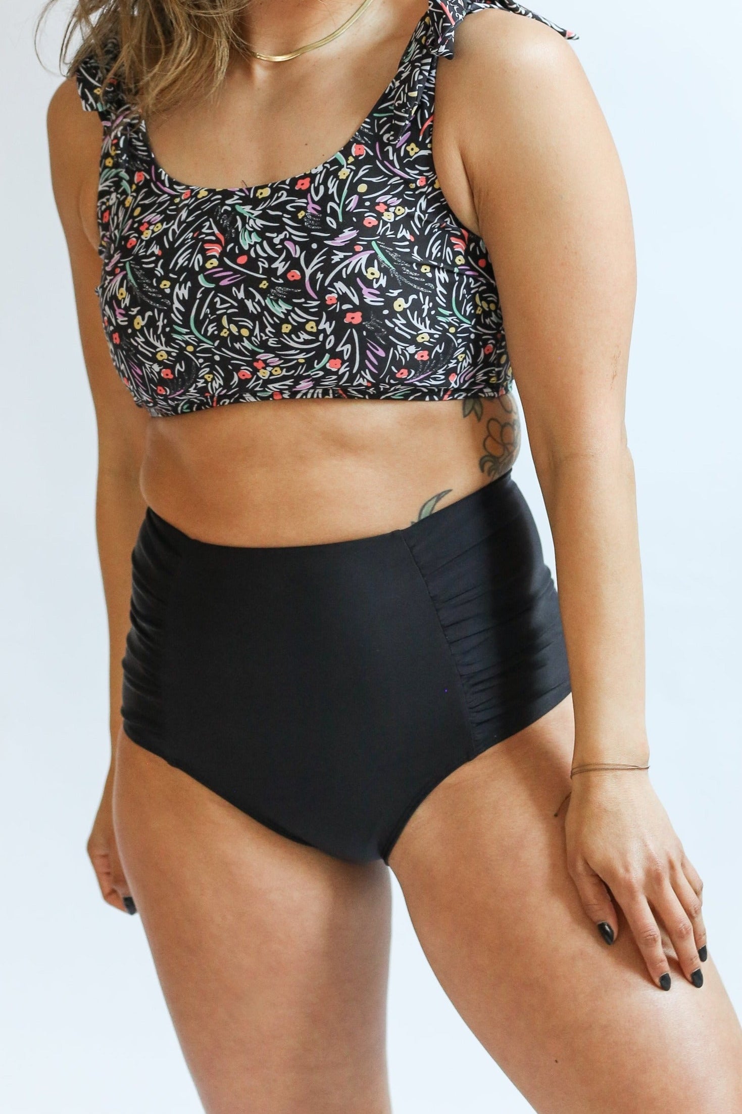 Moderate Coverage High Waist Bikini Bottoms | Milk & Baby