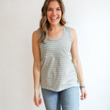 Stripe Invisible Zip Breastfeeding Tank Top - milk & baby