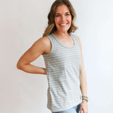 Stripe Invisible Zip Breastfeeding Tank Top Milk & Baby