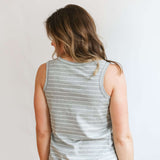 Stripe Invisible Zip Breastfeeding Tank Top Milk & Baby