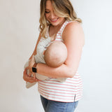 FINAL SALE - Stripe Invisible Zip Breastfeeding Tank Top