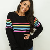 Six Stripe Invisible Zip Breastfeeding Sweatshirt