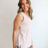 FINAL SALE - Stripe Invisible Zip Breastfeeding Tank Top