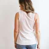 FINAL SALE - Stripe Invisible Zip Breastfeeding Tank Top