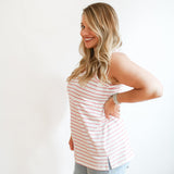 FINAL SALE - Stripe Invisible Zip Breastfeeding Tank Top