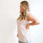 Stripe Invisible Zip Breastfeeding Tank Top Milk & Baby