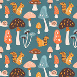 Soft & Stretchy Zipper Footie - Mushroom Forest