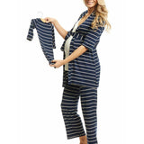 Navy Stripe | Mommy Pajamas & Baby Set | Milk & Baby