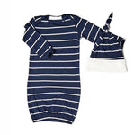 Navy Stripe | Mommy Pajamas & Baby Set Milk & Baby