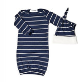 Navy Stripe | Mommy Pajamas & Baby Set | Milk & Baby