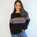 Six Stripe Invisible Zip Breastfeeding Sweatshirt | Milk & Baby