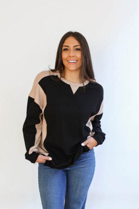 Color Block Nursing Lightweight Sweatshirt | Milk & Baby