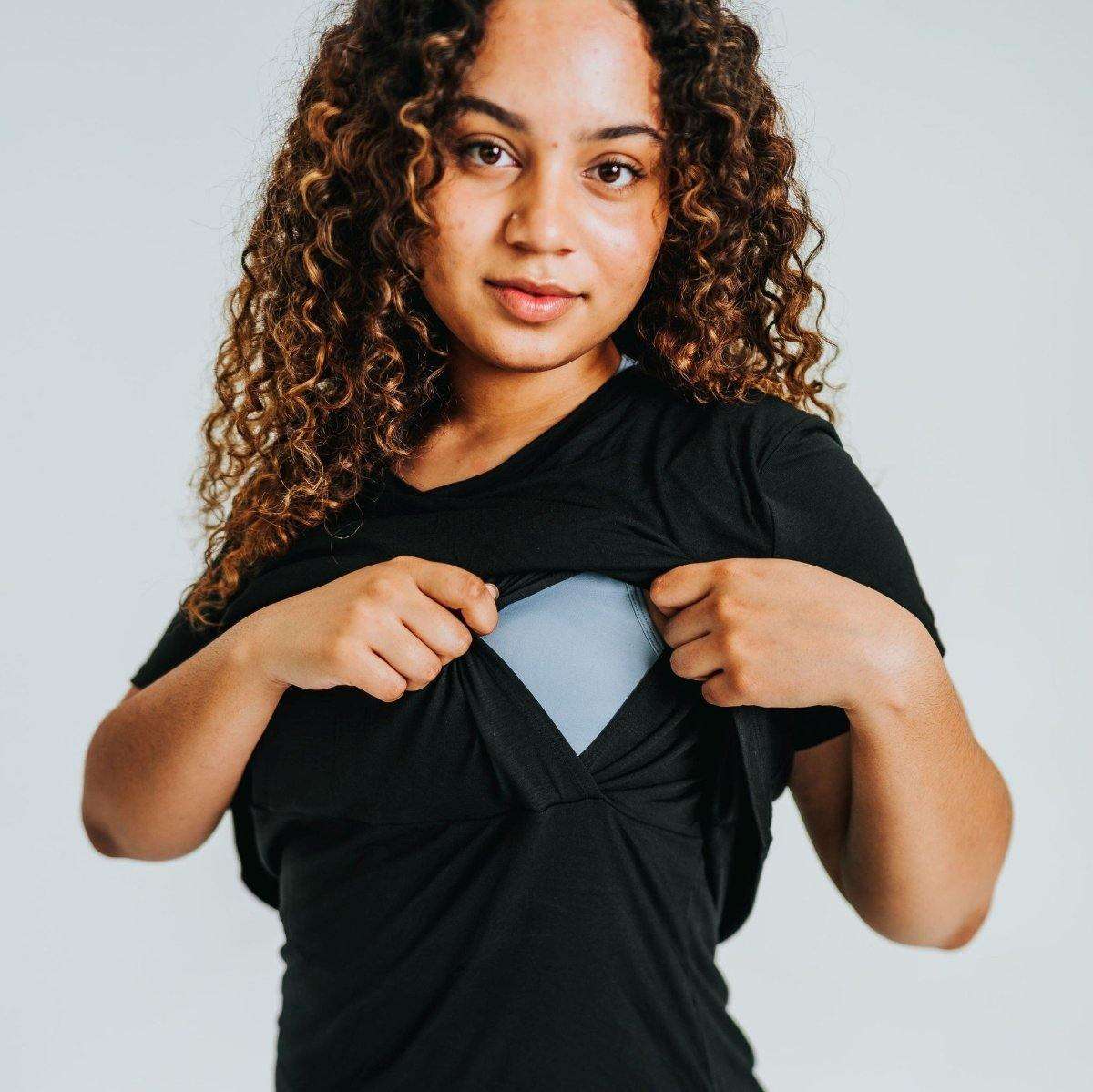 Nursing Short Sleeve Tee | Black Milk & Baby