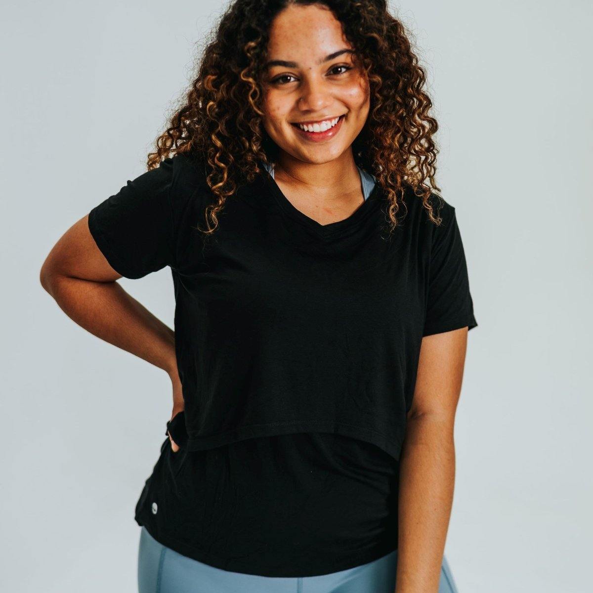 Nursing Short Sleeve Tee | Black Milk & Baby