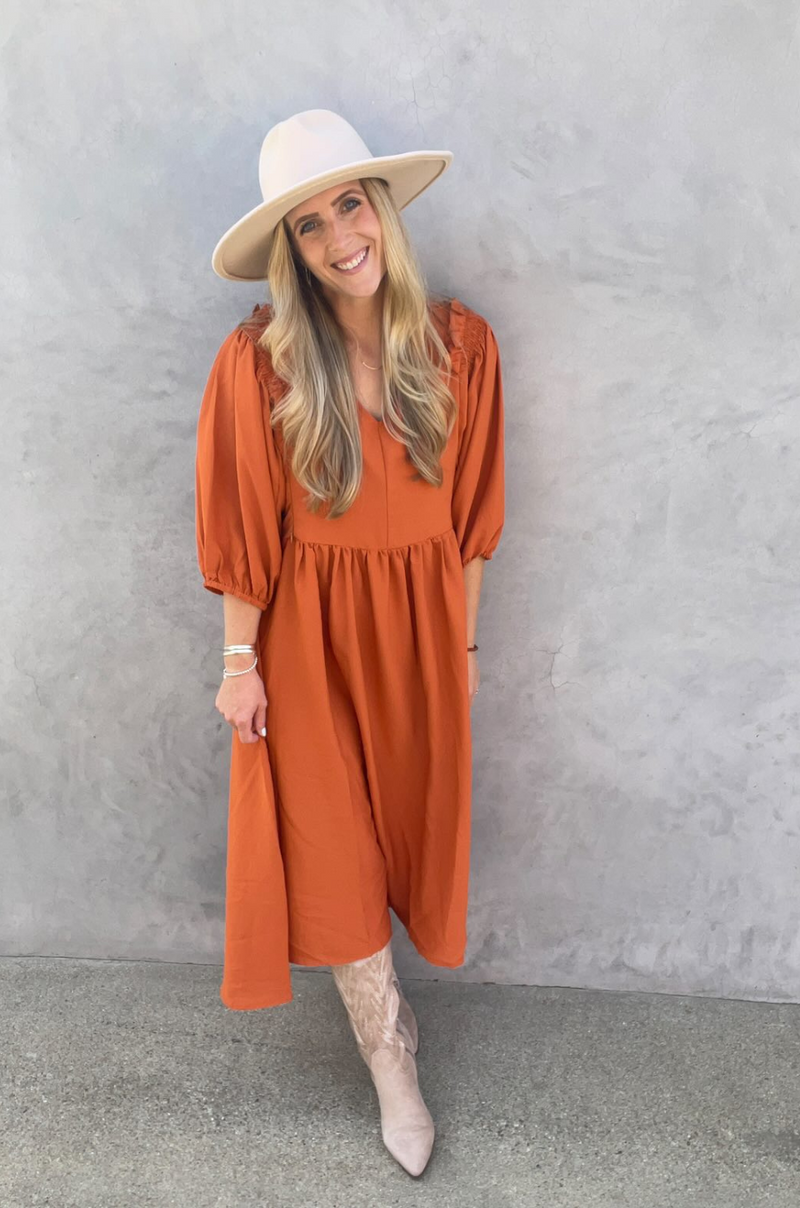 Burnt orange hotsell baby dress