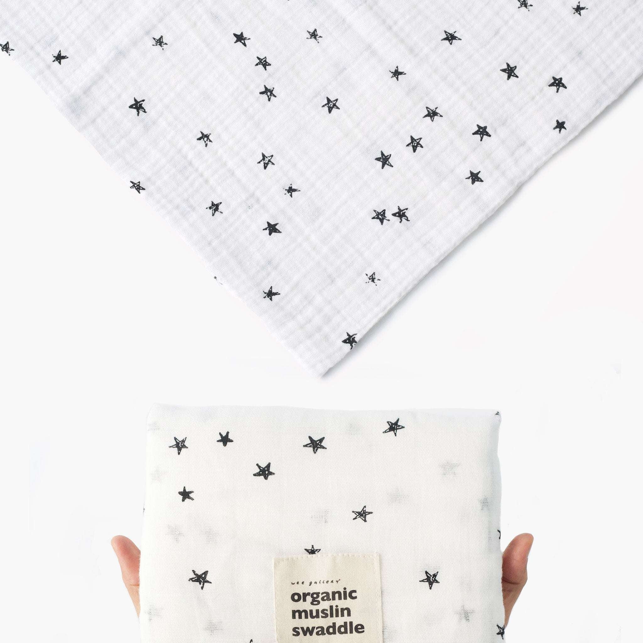 Organic Muslin Swaddle | Stars | Milk & Baby 