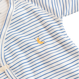 Blue Stripe Print Baby Kimono Onesie