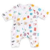 Puppy Party Baby Kimono Onesie Milk & Baby